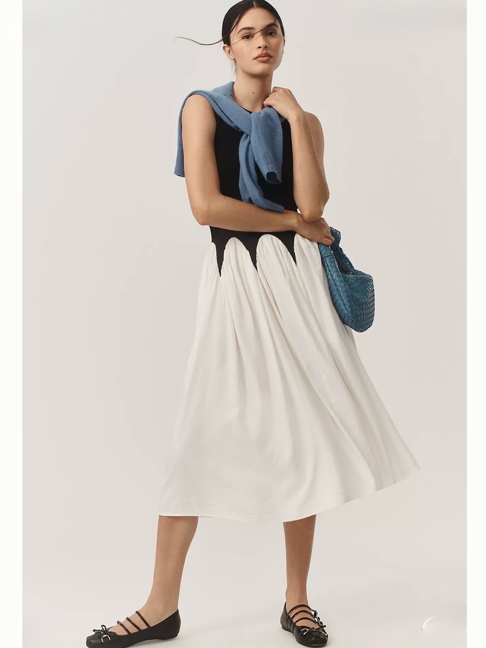Anthropologie Siempre Michelle Sleeveless Colorblock Midi Dress